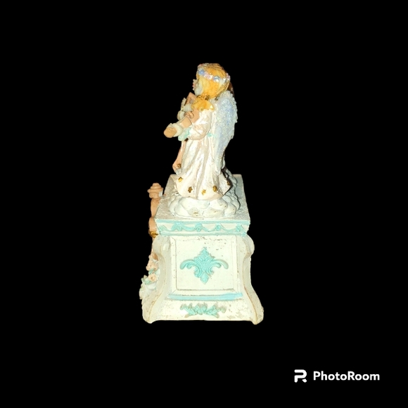 Vintage 4 Angel Flower Choir Girls Ceramic Music Box Figurine - Picture 3 of 10